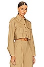 view 2 of 4 x Marianna Selia Cropped Cargo Shirt in Camel Brown