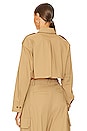 view 3 of 4 x Marianna Selia Cropped Cargo Shirt in Camel Brown