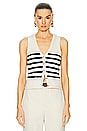 view 1 of 6 by Marianna Calanth Striped Vest in Cream & Black