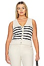 view 2 of 6 by Marianna Calanth Striped Vest in Cream & Black