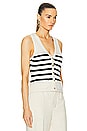 view 3 of 6 by Marianna Calanth Striped Vest in Cream & Black