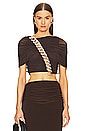 view 1 of 7 by Marianna Fria Cropped Top in Dark Brown
