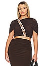 view 2 of 7 by Marianna Fria Cropped Top in Dark Brown