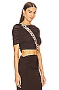 view 3 of 7 by Marianna Fria Cropped Top in Dark Brown