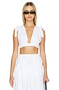 view 1 of 6 by Marianna Arman Poplin Crop Top in White