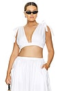 view 2 of 6 by Marianna Arman Poplin Crop Top in White