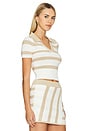 view 3 of 7 by Marianna Drea Striped Knit Top in Tan & White