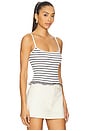 view 3 of 8 by Marianna Nicole Ribbed Tank in Black & White