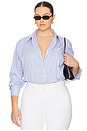 view 2 of 9 Rosalyn Button Down Shirt in Blue Stripe