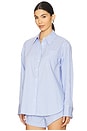 view 3 of 9 Rosalyn Button Down Shirt in Blue Stripe
