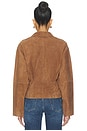 view 5 of 8 By Marianna Dara Suede Button-down Shirt in Toffee