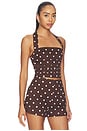 view 2 of 4 Polina Top in Brown & Ivory Dot