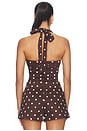 view 3 of 4 Polina Top in Brown & Ivory Dot