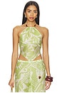 view 1 of 4 Nyra Top in Green Riviera Abstract