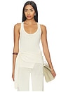 view 1 of 4 Lilyann Drape Tank in Cream