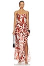 view 7 of 8 Caila Top in Brown Riviera Abstract