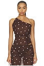 view 1 of 4 Ramona Top in Brown & Purple Dot