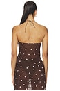 view 5 of 8 Ramona Top in Brown & Purple Dot