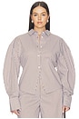 view 2 of 9 Freya Shirt in Brown & Blue Stripe