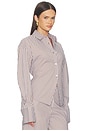 view 4 of 9 Freya Shirt in Brown & Blue Stripe