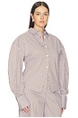 view 5 of 9 Freya Shirt in Brown & Blue Stripe