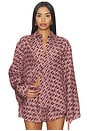 view 1 of 5 Leny Shirt in Brown Geo Dot