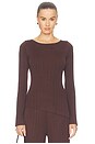 view 1 of 4 Sibylla Rib Knit Top in Chocolate