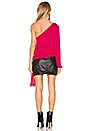view 3 of 3 The One Shoulder Blouse in Raspberry