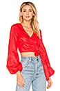 view 1 of 4 The Elsa Wrap Top in Red