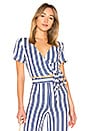 view 1 of 4 The Lani Wrap Top in Ocean Stripe