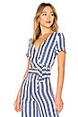 view 2 of 4 The Lani Wrap Top in Ocean Stripe