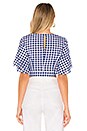 view 3 of 4 BLUSA MANGA CORTA LORENZO in Blue Gingham