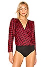 view 2 of 5 The Victoire Bodysuit in Red Houndstooth