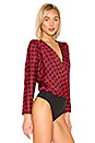 view 3 of 5 The Victoire Bodysuit in Red Houndstooth