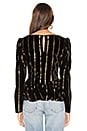 view 3 of 4 The Jackie Blouse in Black & Gold Stripe