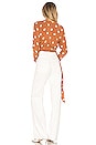 view 3 of 4 The Lydie Top in Rust & Ivory Dot