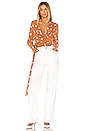 view 4 of 4 The Lydie Top in Rust & Ivory Dot