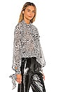 view 3 of 5 BLOUSE À MANCHES LONGUES AIMEE in Black Mixed Animal