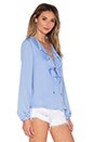 view 2 of 5 The Ruffle Boho Blouse in Marina