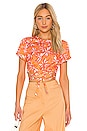 view 1 of 4 TOP CROPPED ABELLE in Orange Floral