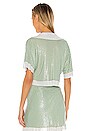 view 3 of 5 The Melisent Glo Mesh Crop Top in Mint Green