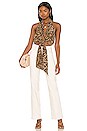 view 4 of 4 The Kathryn Top in Tan Abstract Tiger