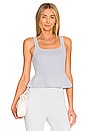 view 1 of 4 Garner Peplum Tank in Pale Blue