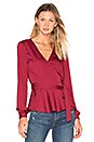view 1 of 4 The Long Sleeve Wrap Blouse in Cabernet