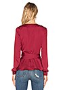 view 3 of 4 The Long Sleeve Wrap Blouse in Cabernet