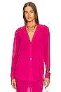 view 1 of 4 Sheer Buttondown Top in Fuchsia Pink