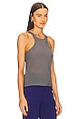 view 2 of 4 Sheer Double Racer Tank in Smoke Grey
