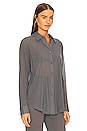 view 2 of 4 Sheer Buttondown Top in Smoke Grey