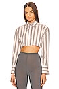 view 1 of 4 Maureen Cropped Top in Pink Baron Stripe