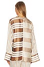 view 5 of 8 The Katy Blouse in Brown & Ivory Stripe